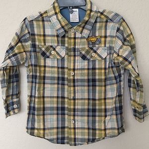 Gymboree Plaid Button Shirt with Dump Truck